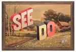 Wayne White; SEE DO, 2013; acrylic on offset lithograph; 26.75 x 39 in.